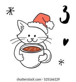 Christmas advent calendar set. Printable card.
