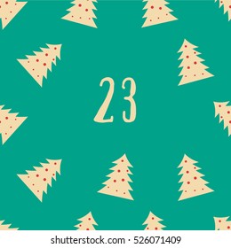 Christmas advent calendar set. Printable card