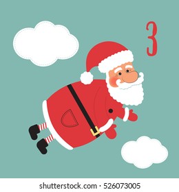 Christmas advent calendar set. Printable card.