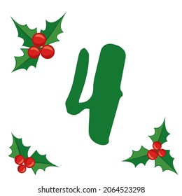 Weihnachts-Adventskalender im flachen Stil.