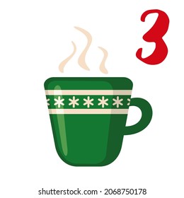 Christmas Advent calendar template in flat style.