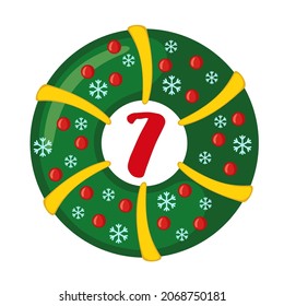 Christmas Advent calendar template in flat style.
