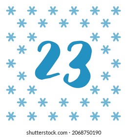 Christmas Advent calendar template in flat style.