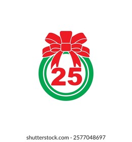 Christmas Advent calendar template in flat style.