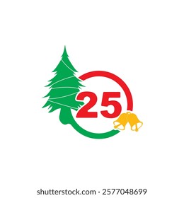 Christmas Advent calendar template in flat style.