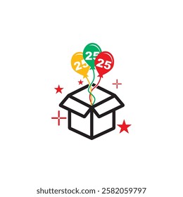 Christmas Advent calendar template in flat style.