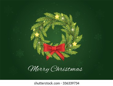 Christmas advent coronal. Christmas postcard.