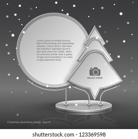 Christmas advertising design, Christmas tree, construction, web element design, vector