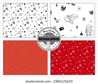 Christmas All-Over Pattern Background: Seamless Pattern set