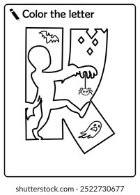 Christmas alphabet coloring book for kids