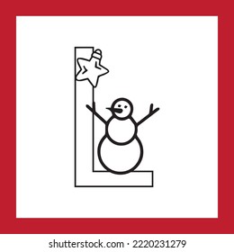 Christmas Alphabet Coloring vector .