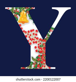 Christmas alphabet illustration. Alphabet vector in Christmas theme. Red and green uppercase letters A to Z.Set of vector english alphabet. 
Uppercase letters.

