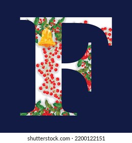 Ilustración del alfabeto de Navidad. Vector de alfabetos en el tema de Navidad. Letra roja y verde mayúscula A a Z.Set de alfabeto vectorial inglés. 
Letras en mayúsculas.

