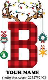 Christmas alphabet, Letters for Cricut, Silhouette Cameo, sublimation, personalize Christmas gifts idea, family name letters with santa claus hat, Custome Letter for the [Family Name] Christmas