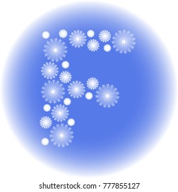 christmas alphabet made out of snowflakes letter F