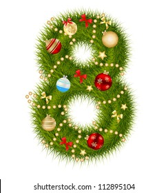 Christmas alphabet number vector illustration