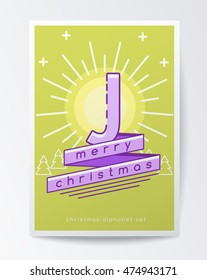 Christmas Alphabet Set : Letter J : Vector Illustration