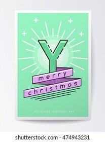 Christmas Alphabet Set : Letter Y : Vector Illustration