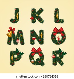 Christmas Alphabet. Vector illustration. 