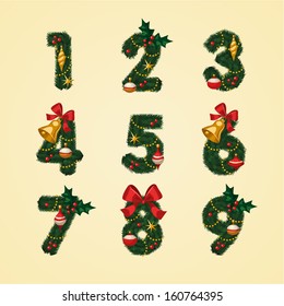 Christmas Alphabet. Vector illustration. 