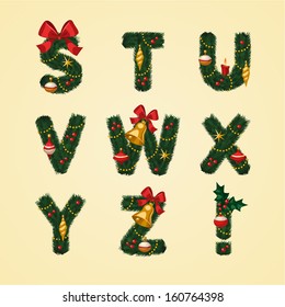 Christmas Alphabet. Vector illustration. 