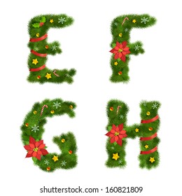 123456 Vector Christmas Tree Font Stock Vector (Royalty Free) 66500716