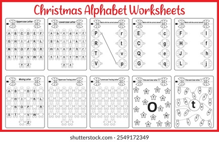 Christmas Alphabet Worksheets for Kids