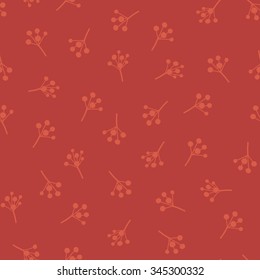 Christmas amazing cute seamless vintage red floral pattern.