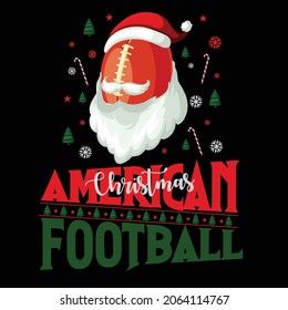 Christmas American Football t shirt illustration design