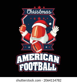 Christmas American Football t shirt illustration design