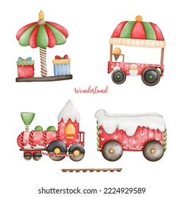 Christmas amusement park element, Christmas circus, Wonderland Christmas
