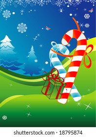 christmas andy sticks vector illustration