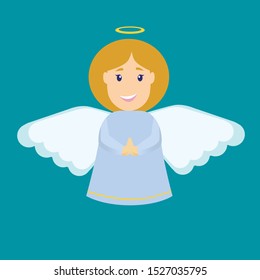 Christmas angel art, vector illustration