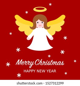 Christmas angel card - colorful