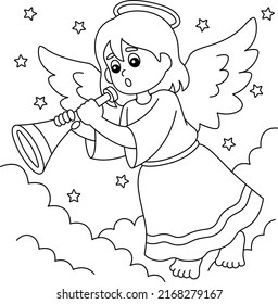 Christmas Angel Coloring Page for Kids