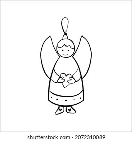 Christmas angel doodle vector illustration
Hand drawn christmas   new year character