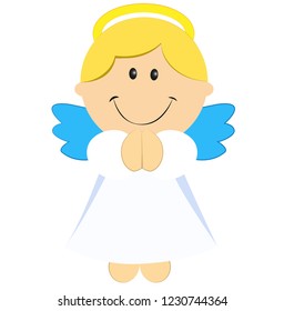 Christmas angel ( flat vector)