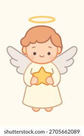Christmas Angel Flat Vector Character