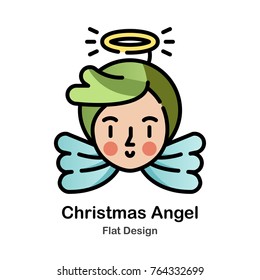 Christmas Angel flat vector Illustration