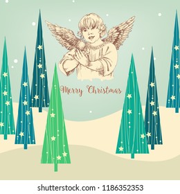 Christmas angel greeting card