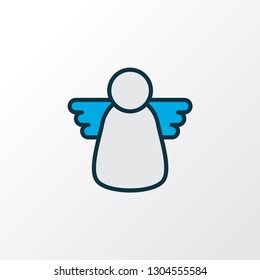 Christmas angel icon colored line symbol. Premium quality isolated halo element in trendy style.