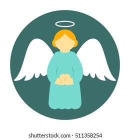 Christmas angel icon flat