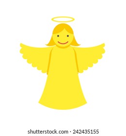 Christmas angel icon (flat design)