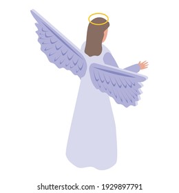 Christmas angel icon. Isometric of christmas angel vector icon for web design isolated on white background
