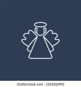 Christmas angel icon. Christmas angel linear design concept from Christmas collection. Simple element vector illustration on dark blue background.