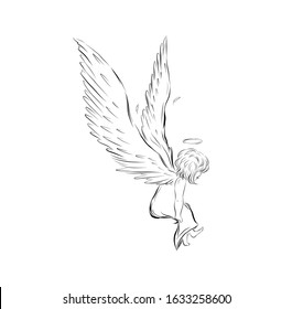 線書き 可愛い 天使の羽 のイラスト素材 画像 ベクター画像 Shutterstock
