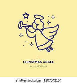 Christmas Angel Line Icon