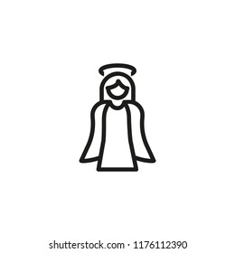 Christmas angel line icon. Decoration, spiriatuality, faith.Holiday concept. Vector illustration can be used for topics like celebration, culture, christianity