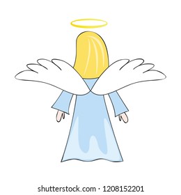 christmas angel little girl cartoon vector illustration EPS10