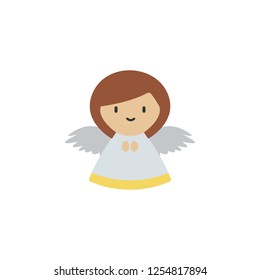 Christmas angel. Simple hand drawn color element illustration. Christmas angel outline symbol design from Christmas set